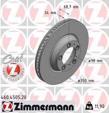 1x ZIMMERMANN Bremsscheibe COAT Z 460.4505.20 für PORSCHE PANAMERA CAYENNE 971