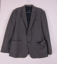 PJ Paul Jones Blazer Mens Large Brown Herringbone Sport Coat Two Button Wool