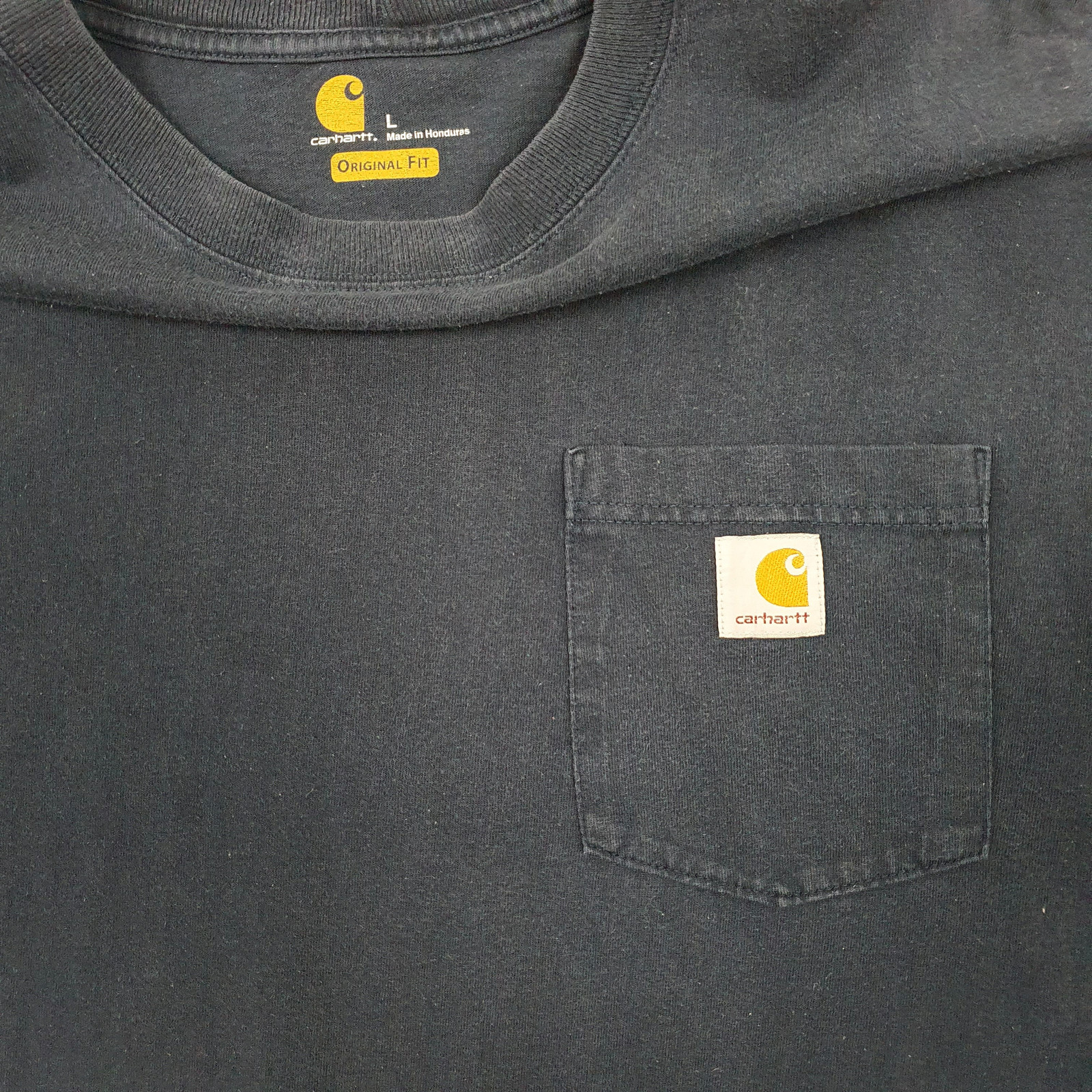 CARHARTT Navy T Shirt Tee Long Sleeve Cotton Mens L image 2