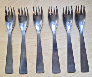 Mid Century Modern Gio Ponti Fraser Italy Set Of 6 Modernist Flatware Forks