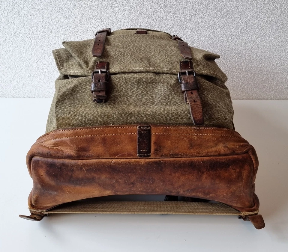 Robuster, alter Schweizer Armee Rucksack, Segeltuch & Leder Original 1952, Nr.37 - Bild 4 von 4
