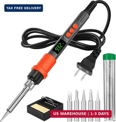 120W LED Digital Soldering Iron Kit Smart Temperature Control with 5 Tips