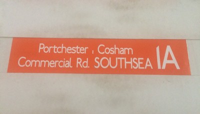 Portsmouth Area Bus Rollo 36'' 1a Portchester Cosham Commercial Road Southsea