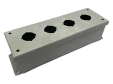 Saginaw Controls SCE-4PB Pushbutton Enclosure 4-Hole Gray