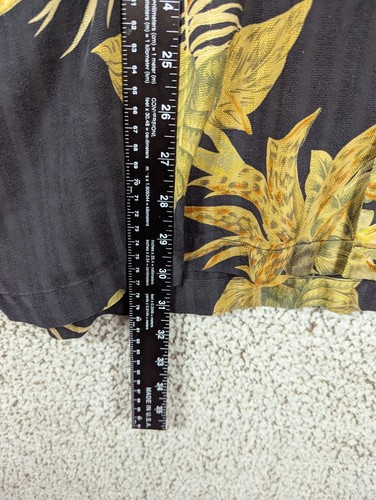 All Silk Tommy Bahama Button Up Loop Collar Shirt Men's XL Black All Over Print - Picture 5 of 14
