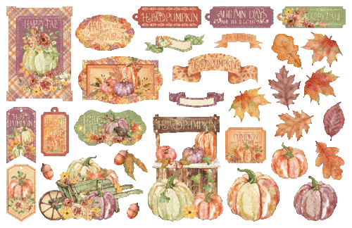 GRAFIK 45 "HELLO PUMPKIN" EPHEMERA SORTIMENT HERBST HERBST SCRAPJACK'S PLACE - Bild 2 von 2