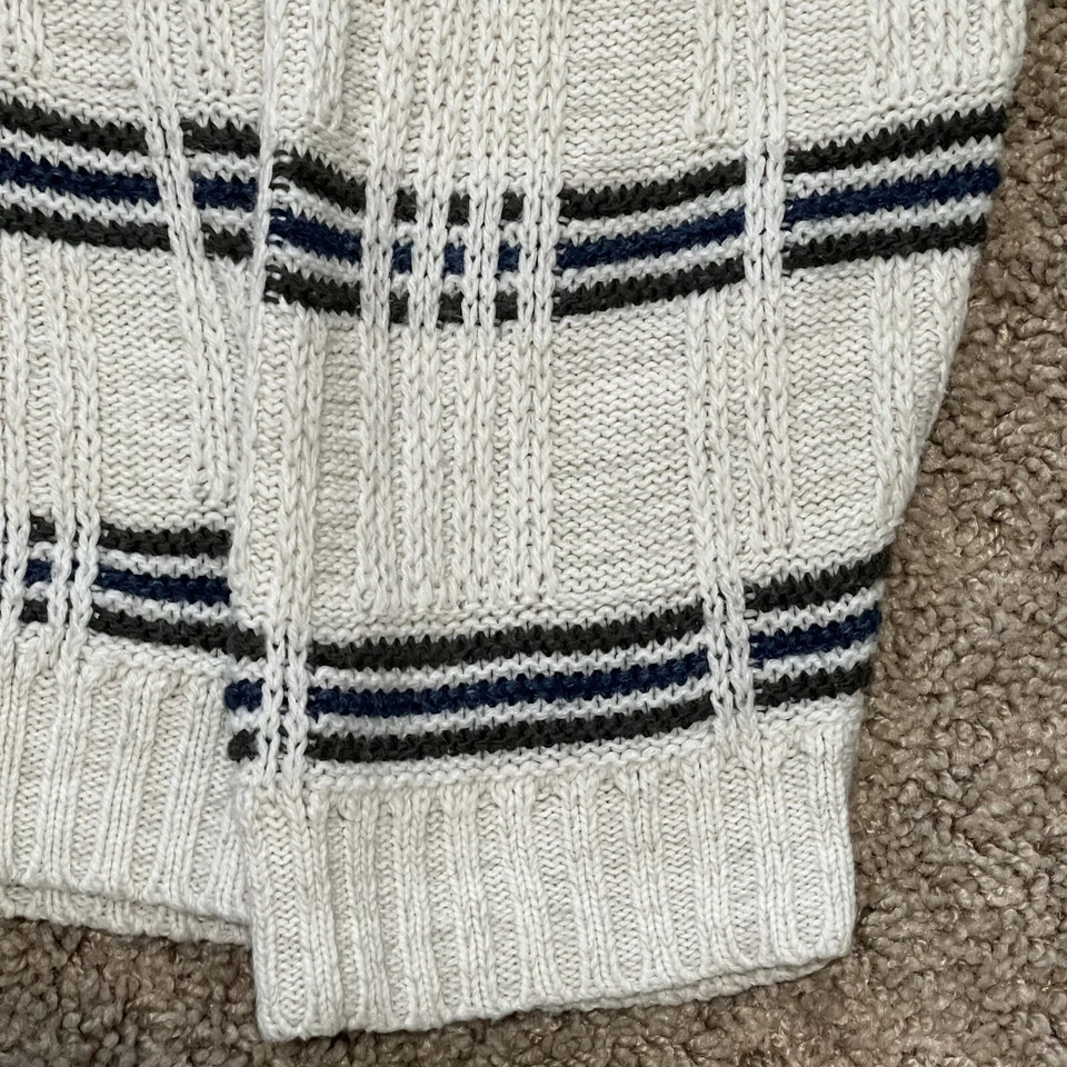 Suéter De Colección New Era Para Hombres XXL 2XLT Crema Pescador Tejido Peso Pesado Cuello Redondo EE. UU. Foto 4 de 4