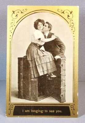 1917 Romantic Picture Postcard ~ I Am Longing To See You ~ #-5673