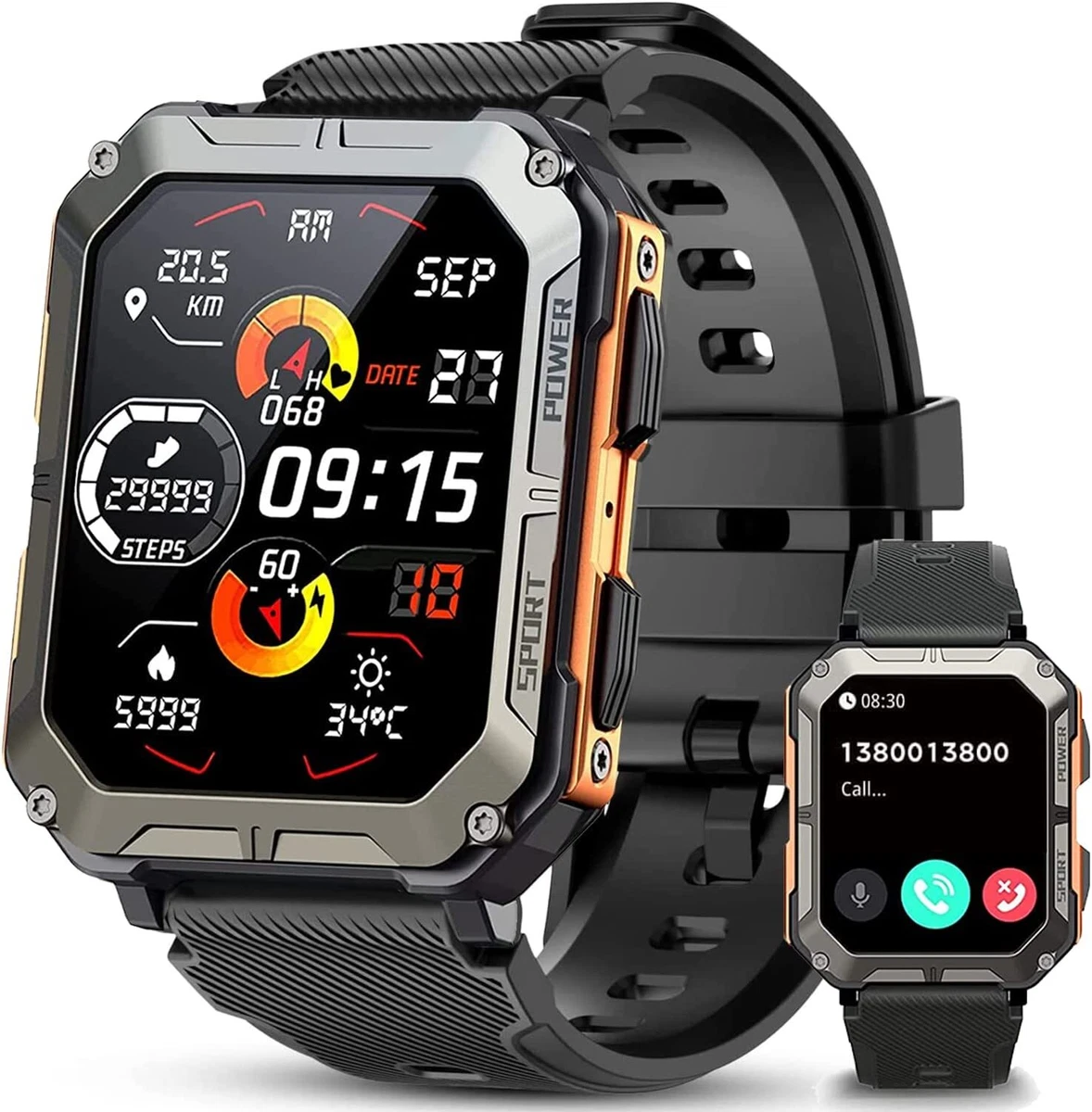 Blackview Military Smart Watch(Answer/Make Call) Rugged Tactical Fitness  Tracker