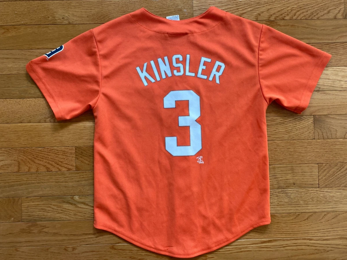 Detroit Tigers 3 Ian Kinsler Official Majestic Youth Sz M Orange Home Jersey