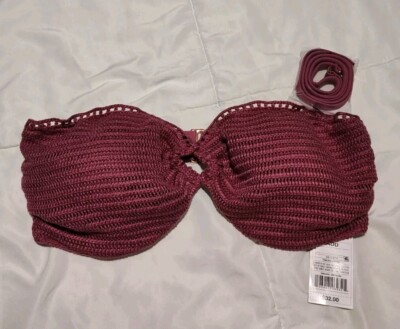 Women's Crochet Bandeau Bikini Top - Shade & Shore  Pink 36DD