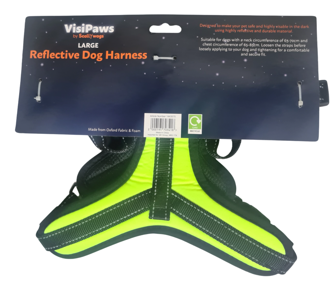 Visipaws Dog Harness Adjustable Reflective Oxford Fabric Foam