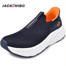 Blue Slip on Free up Hands Shoes Wide Toe Box Arch Support Orthopedic  Sneakers