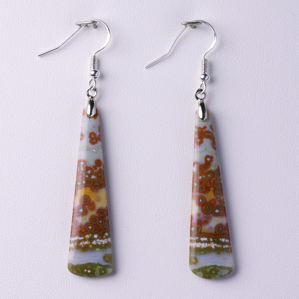 Jaspe océan boucles d'oreilles en pierres naturelles de 32,85 ct modèle A24-340