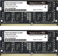 Elite DDR4 32GB Kit (2 X 16GB) 2666Mhz PC4-21300 CL19 Unbuffered Non-Ecc 1.2V SO