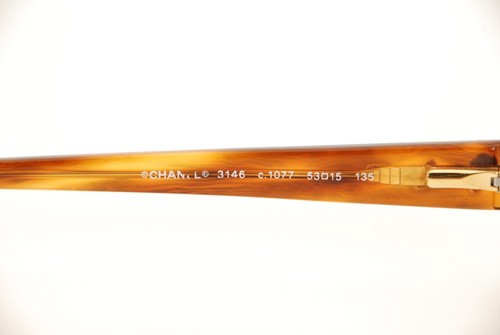 Rare Authentic Chanel 3146 c.1077 53mm Havana Gold Frames Glasses Italy - Picture 3 of 7