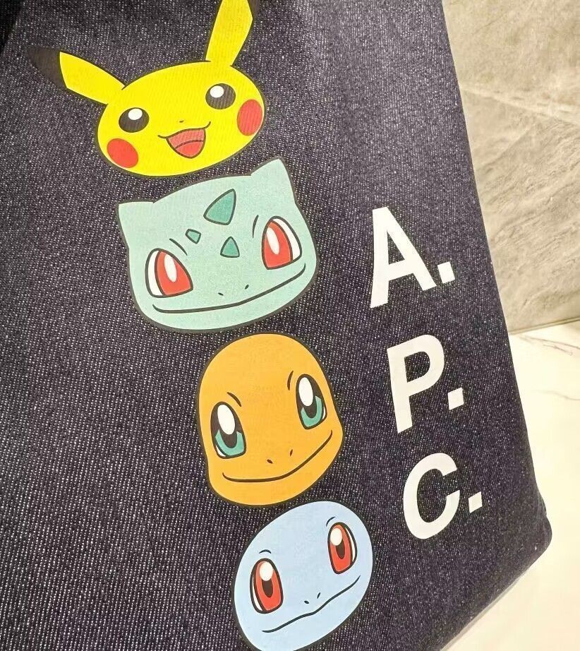 A.P.C. POKÉMON DENIM TOTE BAG Fabric Collaboration Limited