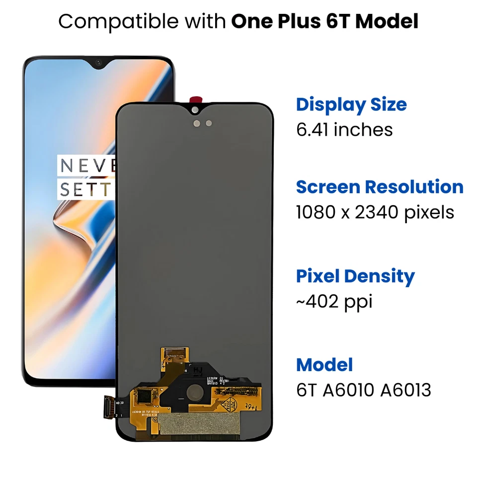 For One Plus 6T / 1+6T A6010 A6013 Replacement LCD Touch Screen Digitizer - Image 3 of 4