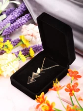 High Quality Black Velvet Necklace Pendant Gift Box Case Jewelry Display