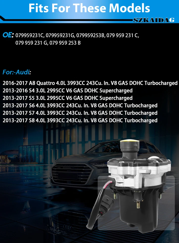 Secondary Air Injection Pump 079959253B For Audi S4 3.0L V6 2013 2014 2015 2016 - Image 2 of 4