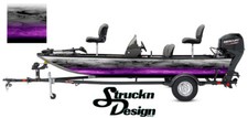 Gray Grunge Distressed Magenta Lava Fish Bass Boat Black Decal Wrap USA Vinyl