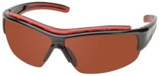 Delta Plus RSG300 Series Safety Glasses Black/Red Frame Blue Block Copper Lens