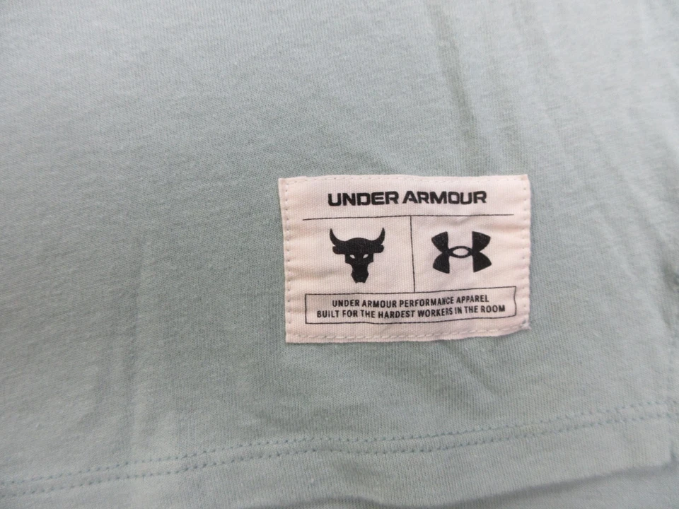 Under Armour Shirt Womens Extra Large Green Project Rock Bull Logo Loose Crop - Image 4 of 4