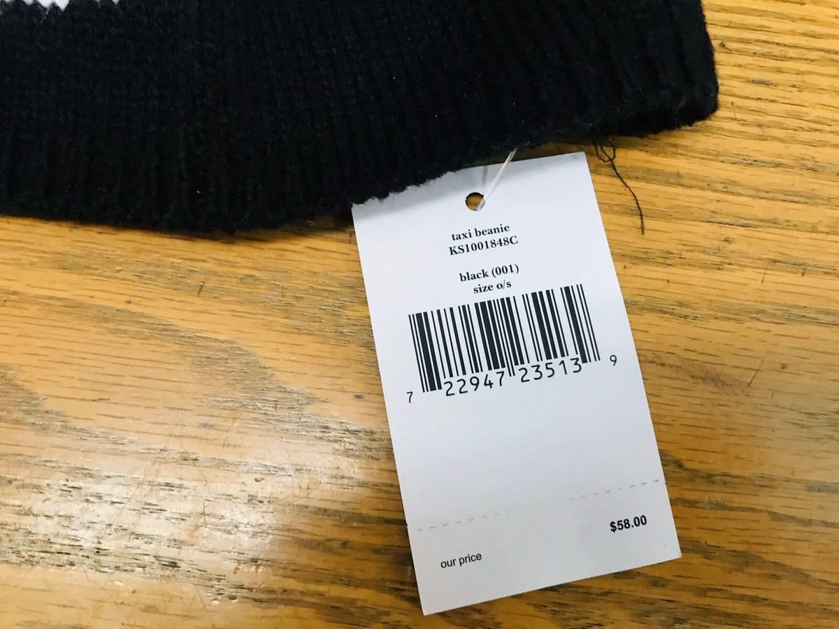 Kate Spade Taxi beanie pom-pom acrylic hat one size NWT 
