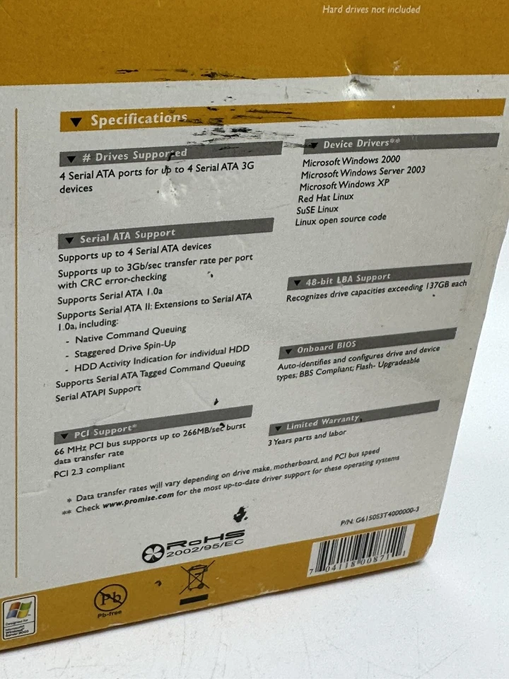 PROMISE SATA 300 TX4 PCI 4 port Serial ATA 3G Host Bus Adapter - Image 4 of 4