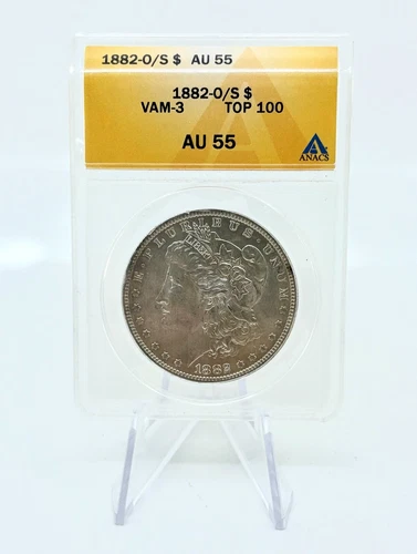 1882-O/S Morgan Silver Dollar ANACS AU55 Vam-3 Top 100