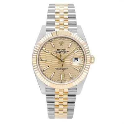 Rolex Datejust 18K Yellow Gold Steel Champagne Motif Dial Automatic Watch 126333