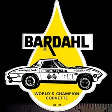 BARDAHL Champion Corvette - Original Vintage 60's Racing Decal/Sticker CHEVY 327