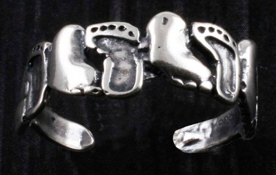 925 Sterling Silver Oxidized Adjustable Vertical Feet Toe Ring 