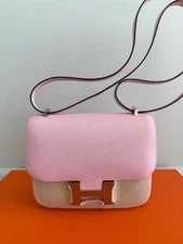 Hermès Constance 18 Rose Sakura in Chevre Chamkila