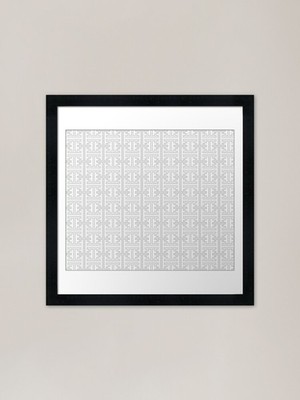 Gerahmtes gerahmtes Wandbild hellgraues geometrisches Muster Poster Leinwanddruck Bild