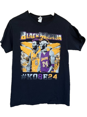 Black Mamba RIP Kobe & Gianna Bryant 8/24 LA Black Cotton T-Shirt Women's Small