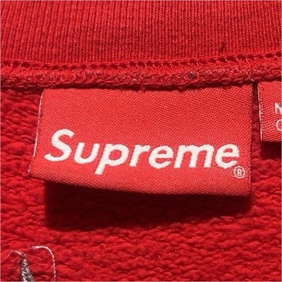 Supreme Red Crewneck Sweatshirt L Pullover Cotton Logo Embroidered