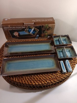New 8 Pc. Sushi Set For 2, Jewel Studio By Gibson Overseas.