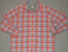 L.L.Bean Fleece Lined Flannel Shirt Jacket Plaid SHACKET ll bean Women M