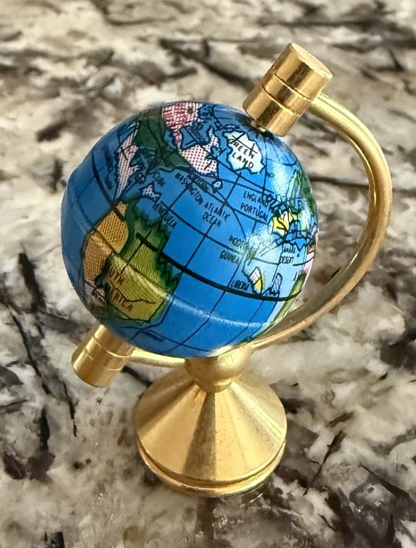 Vintage Miniature Dollhouse Brass Globe
