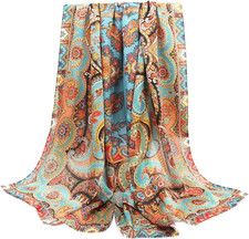 100 Silk Scarf 43" Large Square Shawl Women Hair Wraps-Gift Packed