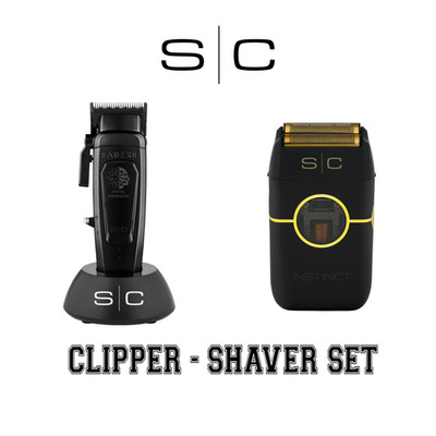 StyleCraft Instinct Metal Clipper + Instinct Metal Shaver Black