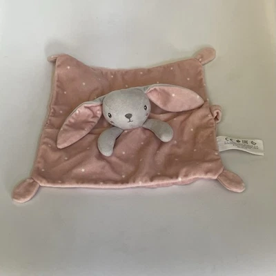 Doudou Plat Lapin Rose Étoiles SIMBA TOYS KIABI Attache Tétine NEUF Jamais Servi - Photo 1/2