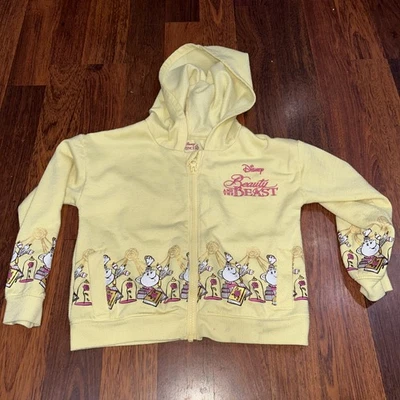 Disney Princess Yellow Full zip-up hoodie girl Size 6. Beauty And The Beast - Image 1 of 4