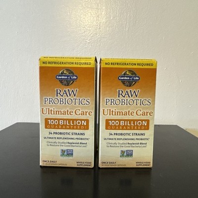 Garden of Life Raw Probiotics Ultimate Care 100 Billion 60 Veg Caps -NO REFIG RQ