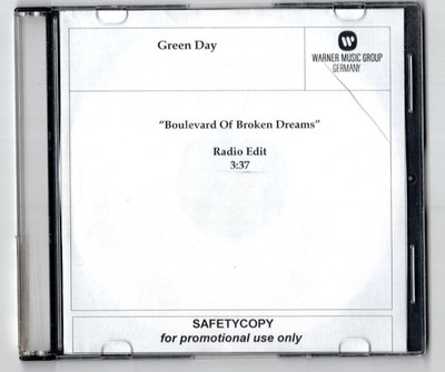 Green Day Promo-CD CDr BOULEVARD OF BROKEN DREAMS Radio Edit 3.37 Min. 1-track