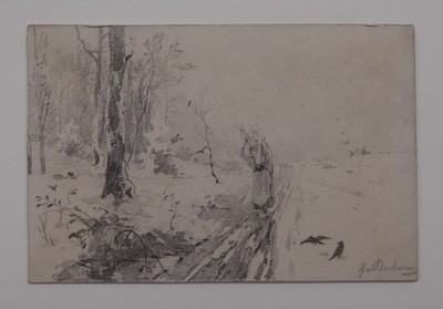 Gregor von Bochmann (1850-1930) - Study ~1870 - Wood Collector in Winter