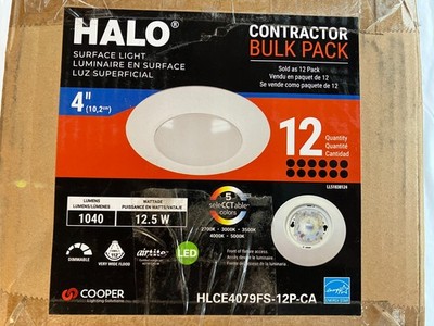 Halo HLCE4079FS-12P-CA 4  LED Low Profile Surface Light, 12 Pack
