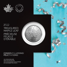 2022 Canada 1 oz Silver Maple Leaf 5 Coin 9999 Fine Silver Treasured Maple Leaf