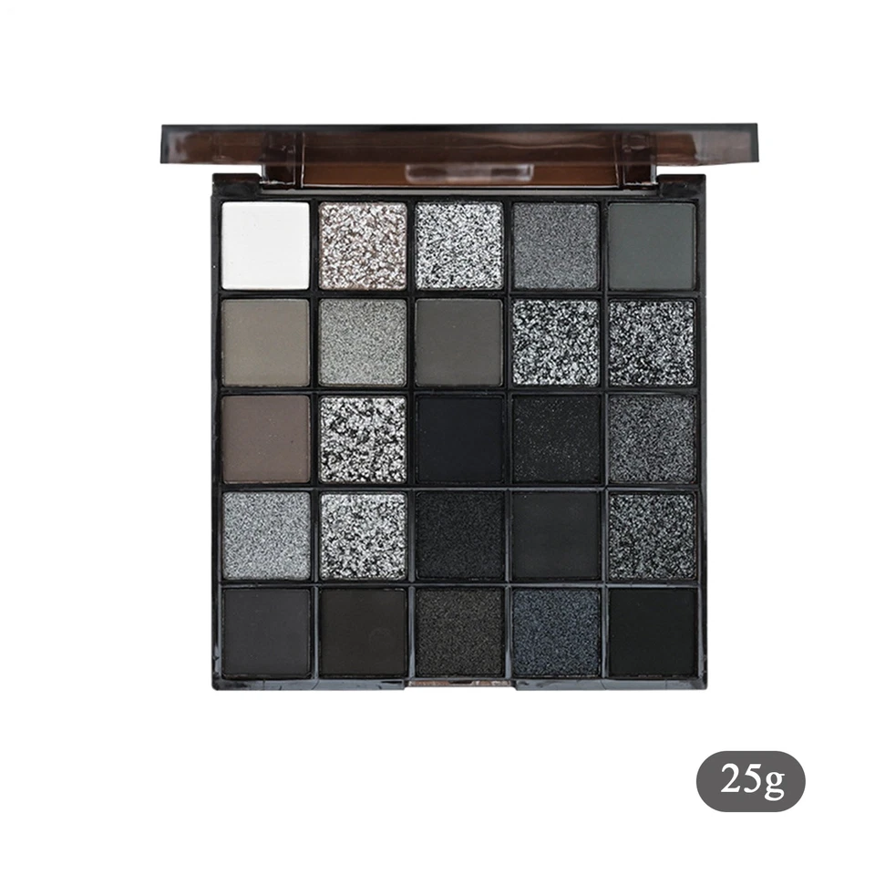Dunkle Lidschattenpalette 25 Farben Matte schimmere schwarze rauchige Lidschatte - Bild 2 von 4